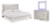 Ashley Zyniden Silver King Upholstered Panel Bed with Mirrored Dresser