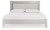 Ashley Zyniden Silver King Upholstered Panel Bed with Mirrored Dresser