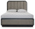 Ashley Rowanbeck Gray Black Queen Upholstered Panel Bed with 2 Nightstands