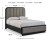 Ashley Rowanbeck Gray Black Queen Upholstered Panel Bed with 2 Nightstands