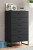 Ashley Socalle Black Full Platform Bed with Dresser and Chest