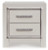 Ashley Zyniden Silver Full Upholstered Panel Headboard with Mirrored Dresser, Chest and Nightstand