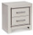 Ashley Zyniden Silver Full Upholstered Panel Headboard with Mirrored Dresser and Nightstand