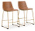 Ashley Crandox Brown Gold Counter Height Barstool (Set of 2)