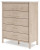 Ashley Cadmori Brown Queen Upholstered Panel Bed with Mirrored Dresser and Chest