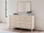 Ashley Cadmori Brown Queen Upholstered Panel Bed with Mirrored Dresser