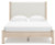 Ashley Cadmori Brown Queen Upholstered Panel Bed with Mirrored Dresser