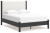 Ashley Cadmori Brown Queen Upholstered Panel Bed with Mirrored Dresser