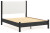 Ashley Cadmori Brown Queen Upholstered Panel Bed with Mirrored Dresser