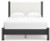 Ashley Cadmori Brown Queen Upholstered Panel Bed with Mirrored Dresser