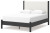 Ashley Cadmori Brown Queen Upholstered Panel Bed with Mirrored Dresser
