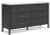 Ashley Cadmori Brown Queen Upholstered Panel Bed with Dresser