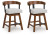 Ashley Ralene Medium Brown Counter Height Barstool (Set of 2)