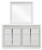 Ashley Chalanna White King Upholstered Storage Bed with Mirrored Dresser, Chest and 2 Nightstands