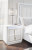 Ashley Chalanna White King Upholstered Storage Bed with Mirrored Dresser, Chest and 2 Nightstands