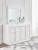 Ashley Chalanna White California King Upholstered Storage Bed with Mirrored Dresser, Chest and Nightstand