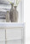Ashley Chalanna White California King Upholstered Storage Bed with Mirrored Dresser, Chest and Nightstand