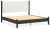 Ashley Cadmori Brown King Upholstered Panel Bed with Dresser