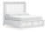 Ashley Chalanna White California King Upholstered Storage Bed with Dresser and Nightstand