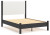 Ashley Cadmori Brown Full Upholstered Panel Bed with Mirrored Dresser and Nightstand