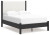Ashley Cadmori Brown Full Upholstered Panel Bed with Mirrored Dresser