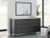 Ashley Cadmori Brown Full Upholstered Panel Bed with Mirrored Dresser
