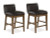 Ashley Cabalynn Oatmeal Light Brown Counter Height Barstool (Set of 2)