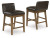 Ashley Cabalynn Oatmeal Light Brown Counter Height Barstool (Set of 2)