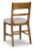 Ashley Cabalynn Oatmeal Light Brown Counter Height Barstool (Set of 2)