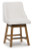 Ashley Cabalynn Oatmeal Light Brown Counter Height Barstool (Set of 2)