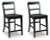 Ashley Chadworth Black Counter Height Barstool (Set of 2)