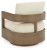 Ashley Serene Bay Dark Brown White 2 Outdoor Lounge Chairs with End Table