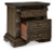 Ashley Maylee Dark Brown King Canopy Bed with Mirrored Dresser and 2 Nightstands
