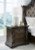 Ashley Maylee Dark Brown King Canopy Bed with Mirrored Dresser and 2 Nightstands