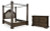 Ashley Maylee Dark Brown King Canopy Bed with Dresser