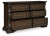 Ashley Maylee Dark Brown King Canopy Bed with Dresser