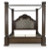 Ashley Maylee Dark Brown King Canopy Bed with Dresser