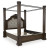 Ashley Maylee Dark Brown King Canopy Bed with Dresser