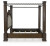 Ashley Maylee Dark Brown King Canopy Bed with Dresser
