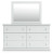 Ashley Bostwick Shoals White Twin Panel Bed with Mirrored Dresser, Chest and Nightstand