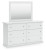 Ashley Bostwick Shoals White Twin Panel Bed with Mirrored Dresser, Chest and Nightstand