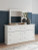 Ashley Bostwick Shoals White Twin Panel Bed with Mirrored Dresser and 2 Nightstands