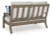 Ashley Rainier Ranch Brown Beige Outdoor Loveseat and 2 Chairs with Coffee Table