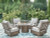 Ashley Rainier Ranch Brown Beige Outdoor Dining Table and 4 Chairs