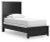 Ashley Maribel Black Twin Panel Bed with Mirrored Dresser, Chest and Nightstand