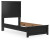 Ashley Maribel Black Twin Panel Bed with Mirrored Dresser, Chest and 2 Nightstands