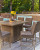 Ashley Walton Bridge Driftwood Outdoor Fire Pit Table and 6 Barstools