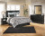 Ashley Maribel Black Queen Panel Bed with Mirrored Dresser and Nightstand