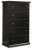 Ashley Maribel Black Queen Panel Bed with Mirrored Dresser and Chest