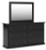 Ashley Maribel Black Queen Panel Bed with Mirrored Dresser
